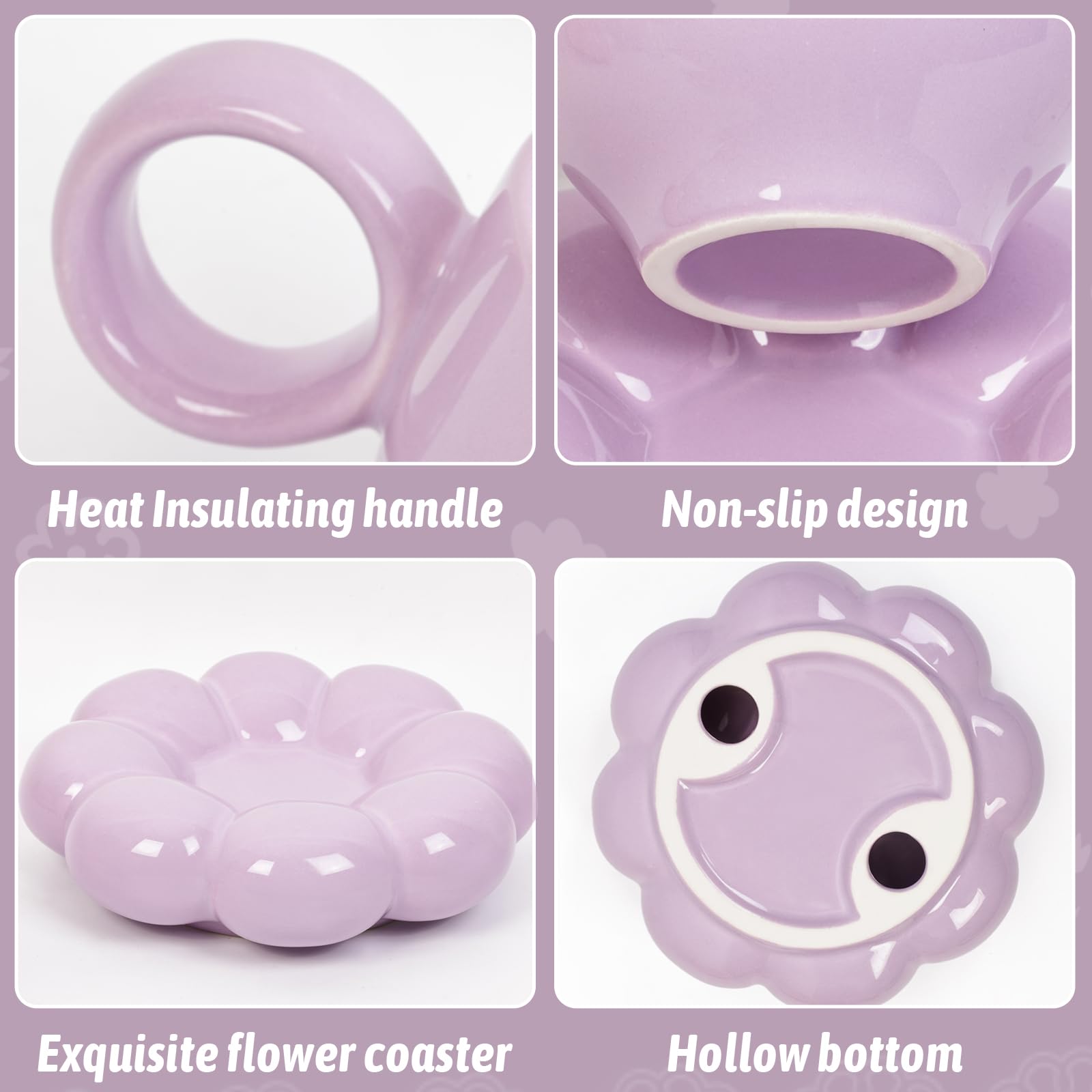 Coffee Mug, Tea Cup and Saucer Set with Spoon  10oz