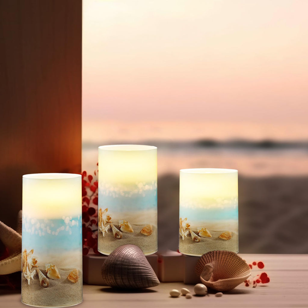 Coquette Flameless Candles LED Battery Pillar Candles Set Battery Operated with Remote