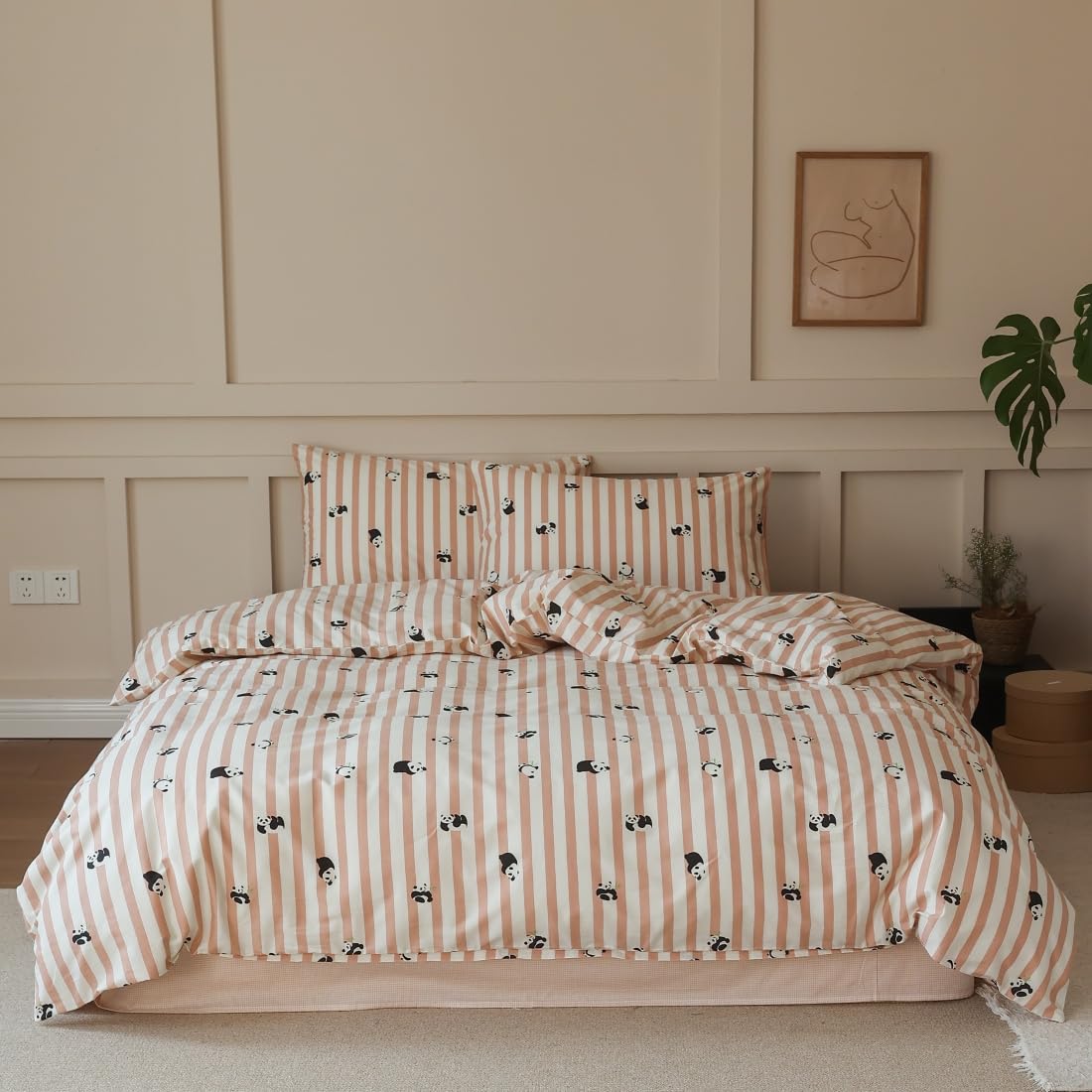 Cute Duvet Cover Sets 100% Cotton Bedding Comforter Cover Full 2 Pillowcases