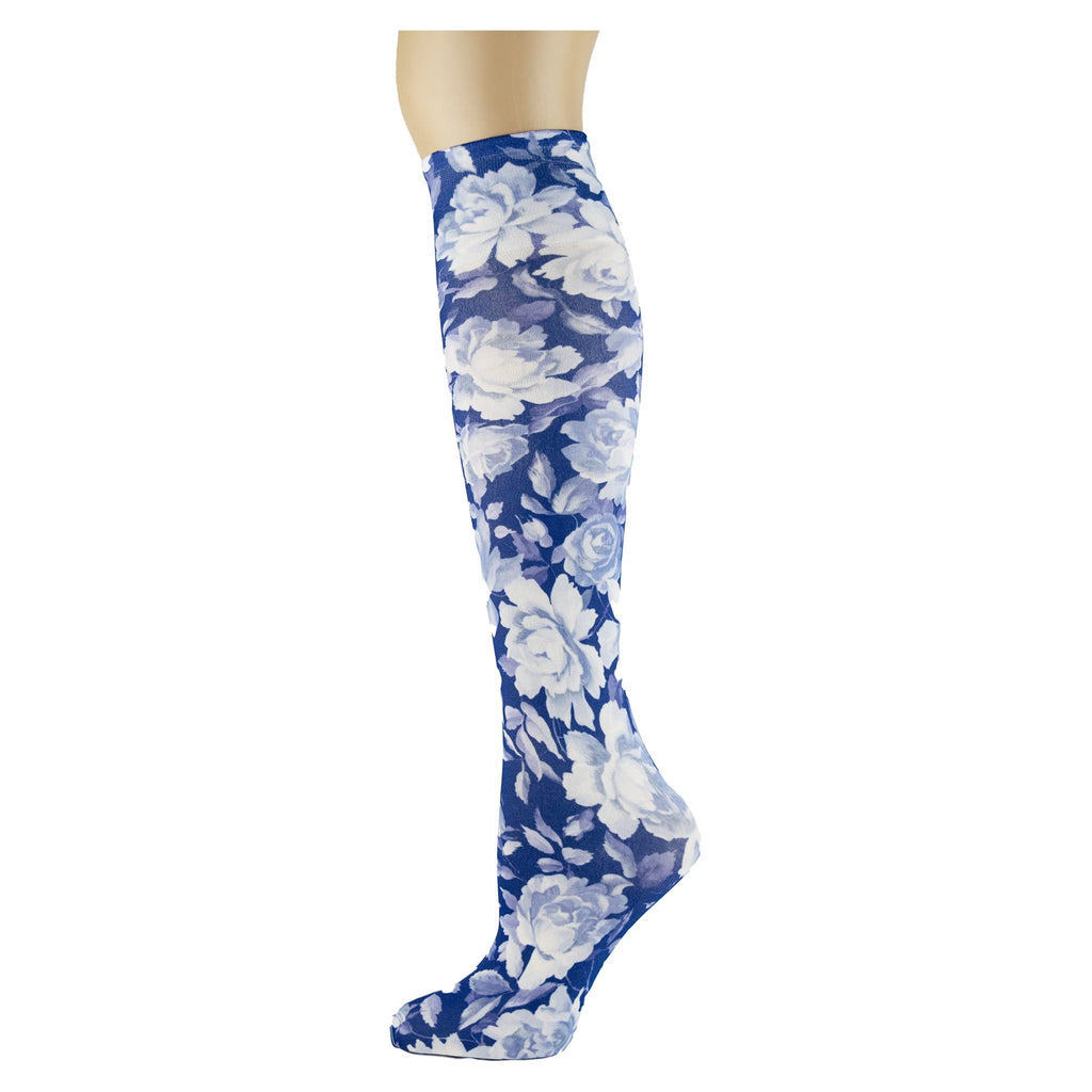 Women's 3 Pairs Knee High Trouser Socks, Classy and Colorful Printed Patterns, Silky Smooth Material