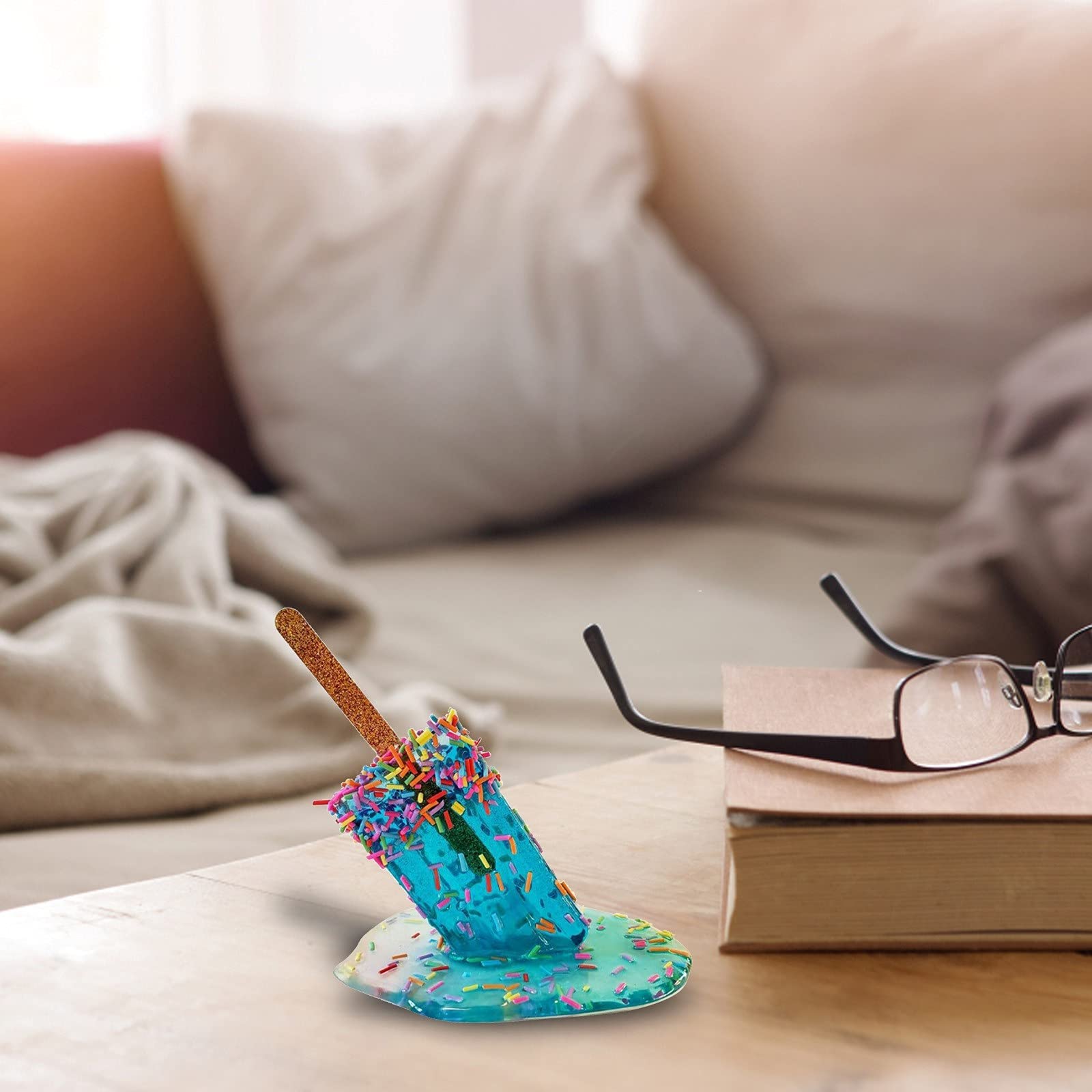 Melting Popsicle Sculpture - Creative Melting Ice Cream Resin Home Decor