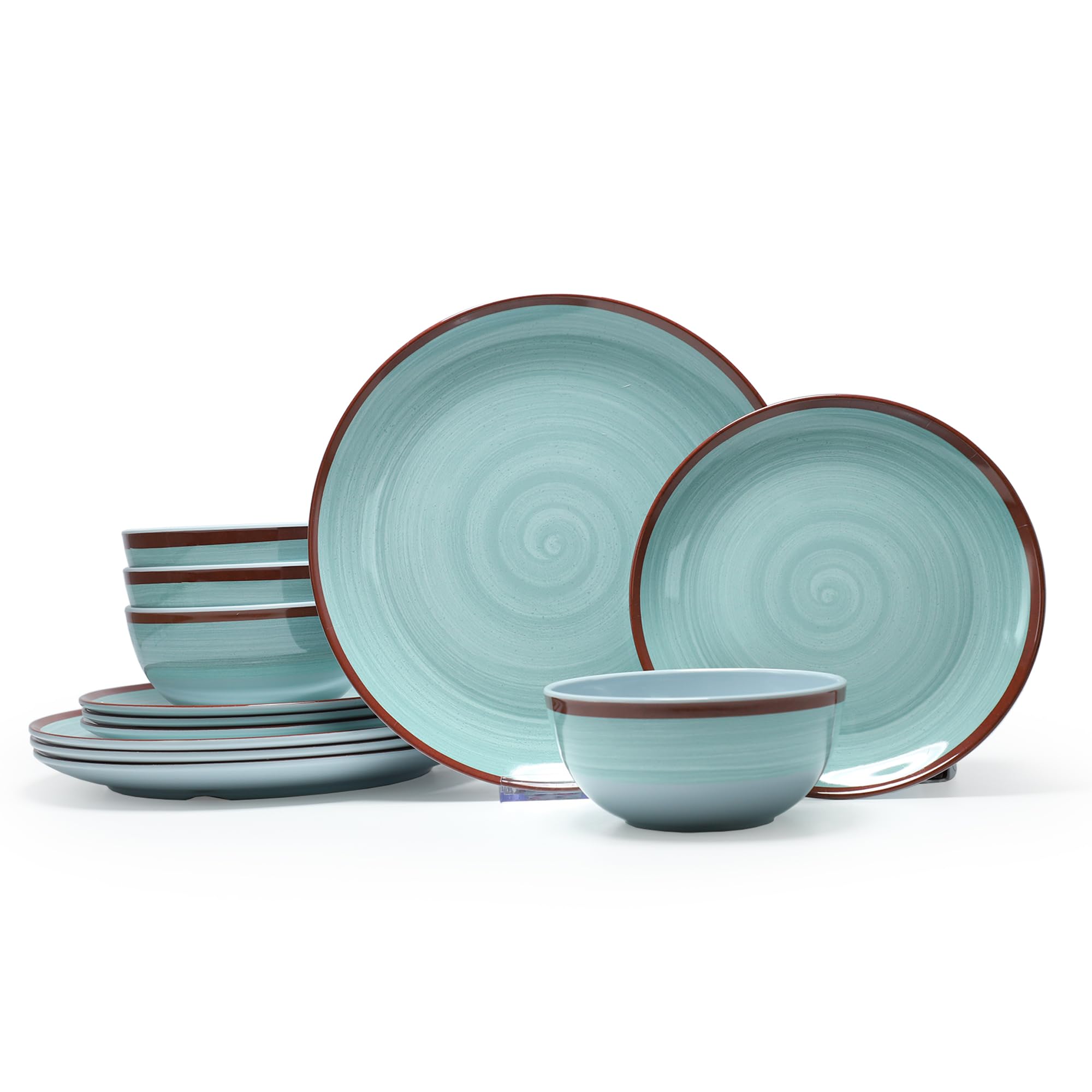 Dinnerware Set 12Pcs, Plates And Bowls Sets for 4
