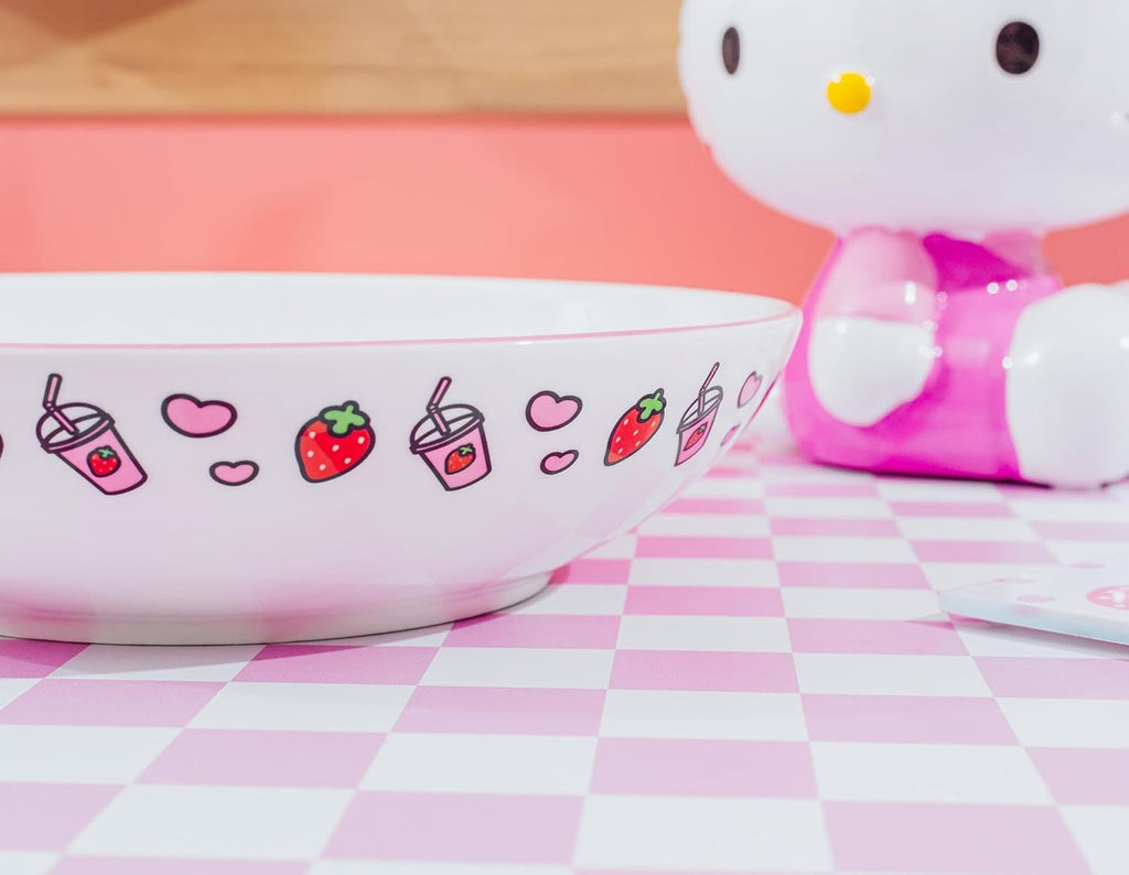 Sanrio My Melody Cupcake 9-Inch Large Ceramic Coupe Dinner Bowl For Serving Pasta, Salad, Cereal
