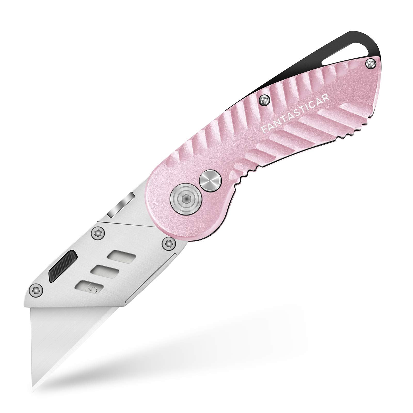 Folding Utility Knife, Cute Metal Box Cutter with Extra 5 Sharp Blades, Quick Blade Change, and Preminium Gift Packaging, for Cardboard Opener, Paper Cutter
