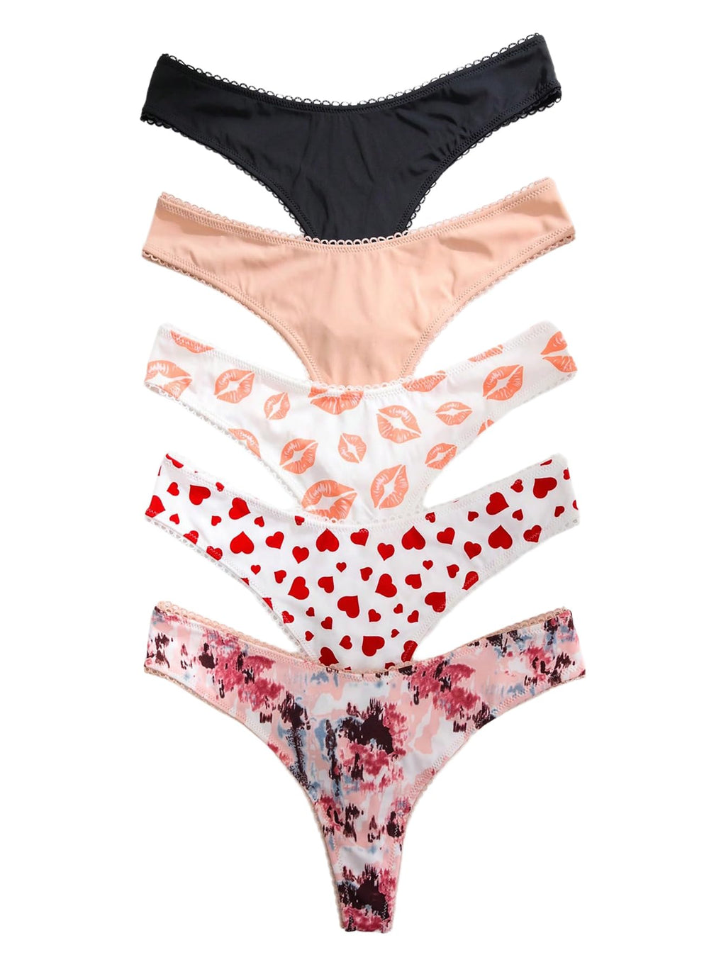 Women's 5 Pack Leopard Print Thongs Low Rise Panties Underwear Sets