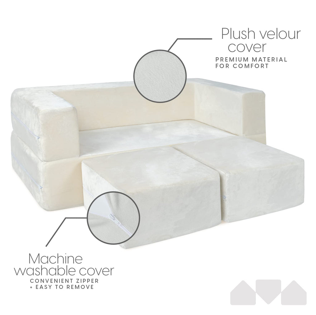 Modular Kids Sofa for Toddler and Baby Playroom/Bedroom Furniture with Bonus Pillow