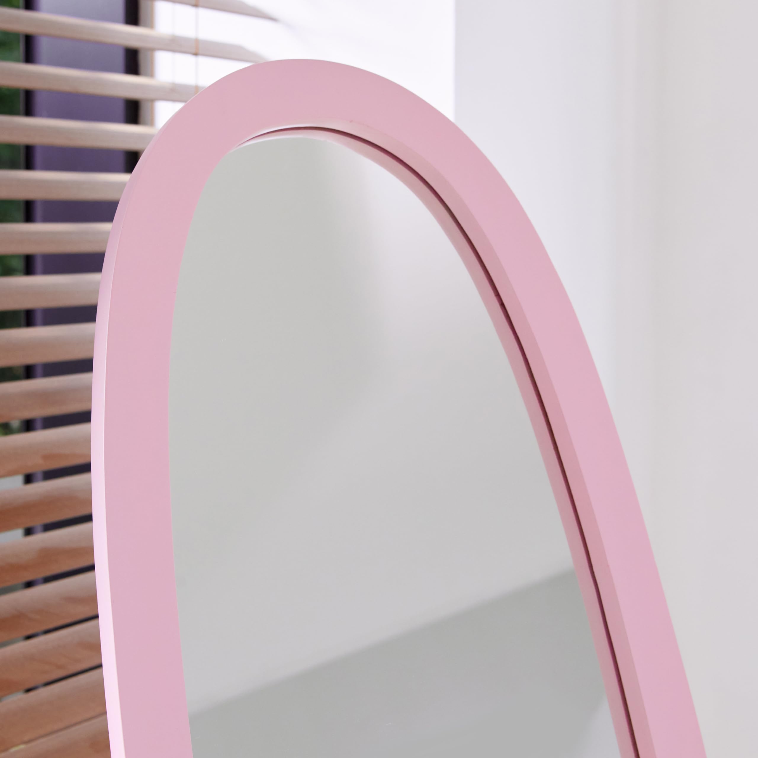 Wooden Antique Floor Free Standing Mirror/Traditional Style 60" Oval