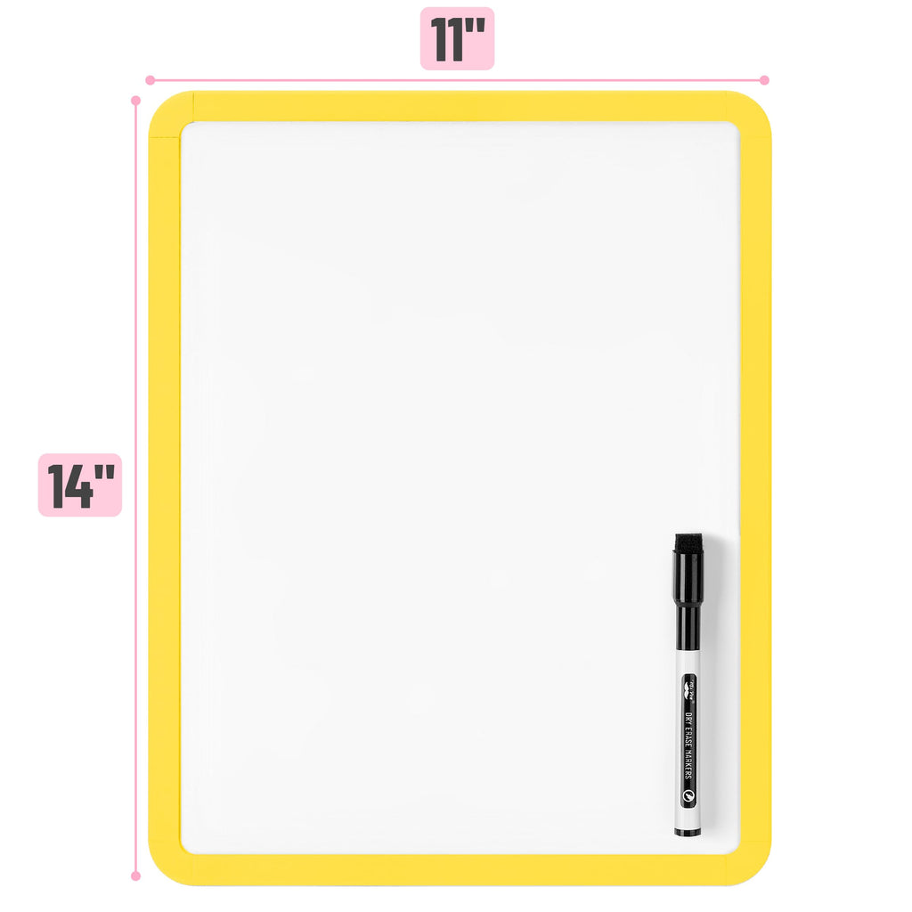 Dry Erase Board, 14â€?x 11â€?with a Black Dry Erase Marker Color Frame, Small White Board Dry Erase Whiteboard