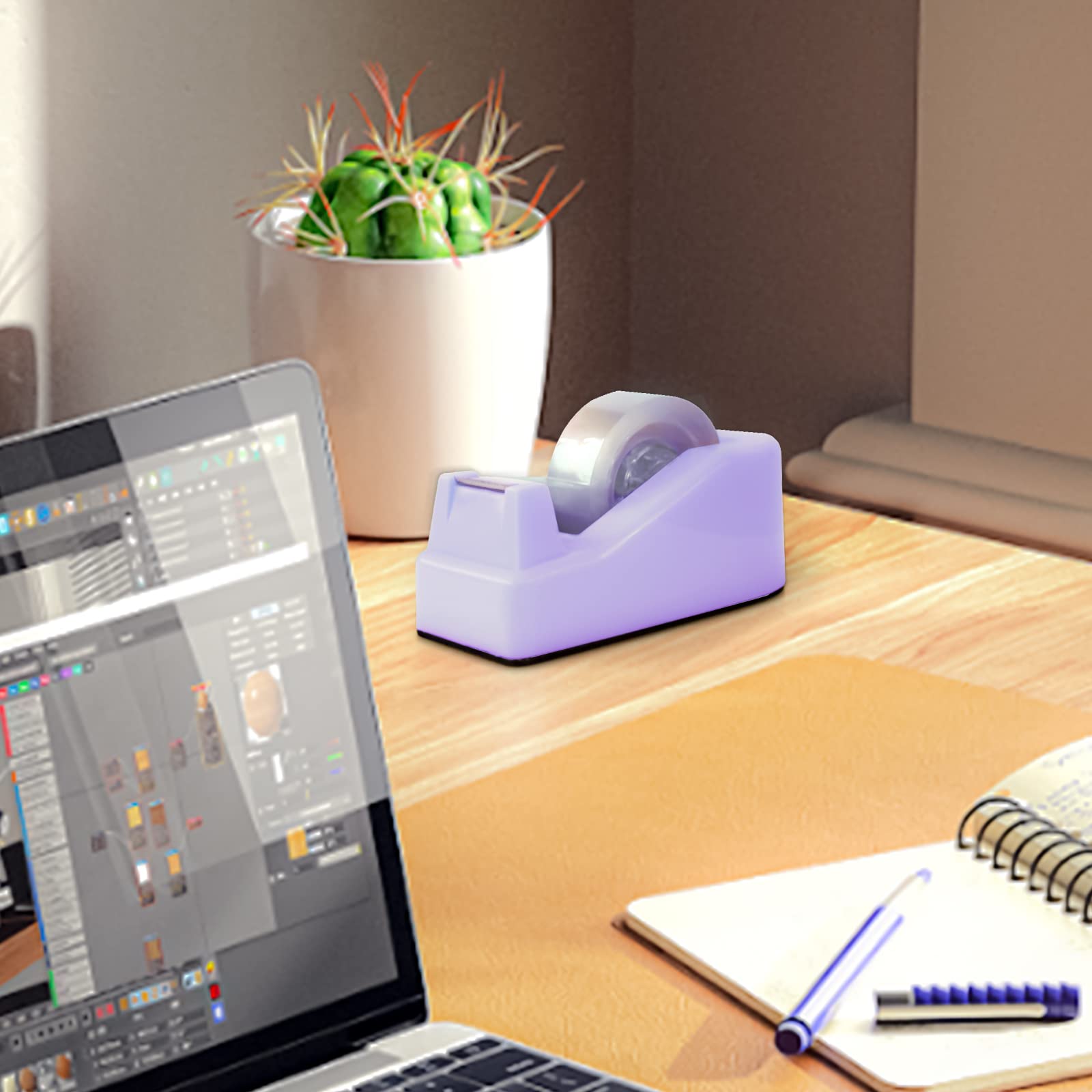 Desktop Tape Dispenser Adhesive Roll Holder with Weighted Nonskid Base, 1Pcs (Tape not Included)