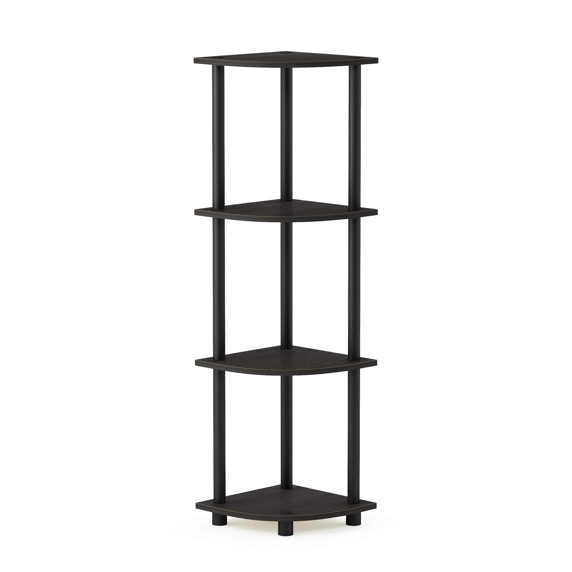 Three-Tier Round Tube Reversible Corner Display Rack Multipurpose Shelving Unit
