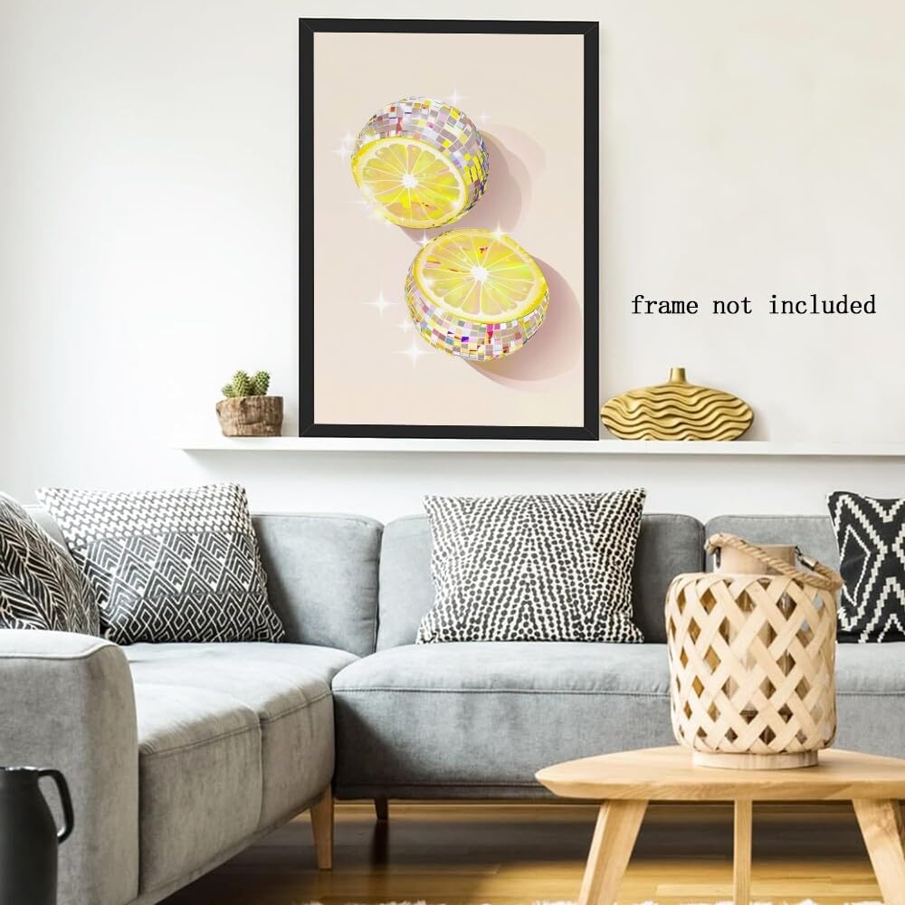 Disco Ball Fruits Canvas Print â€?Trendy Glam Wall Art