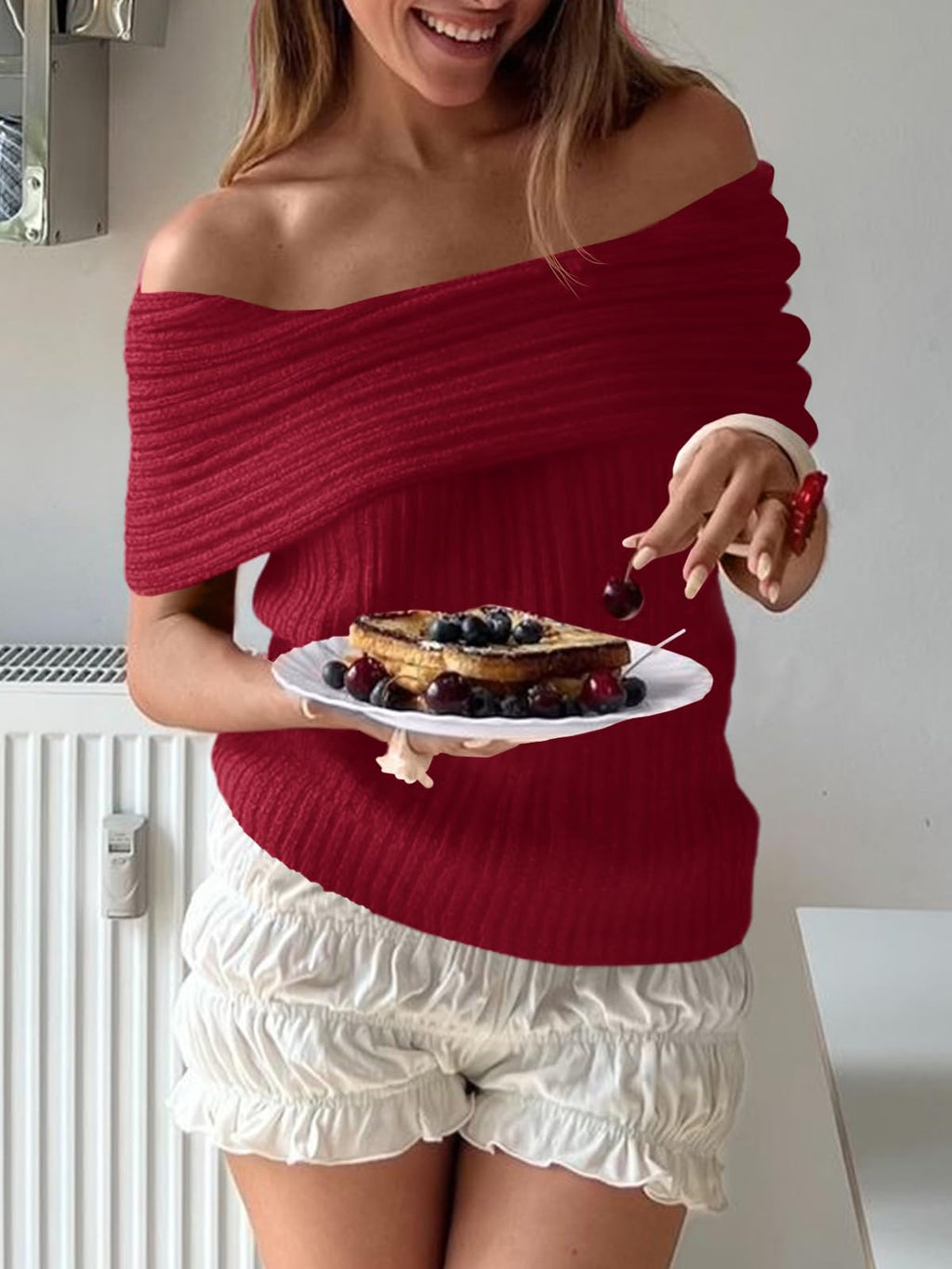 Womens Off The Shoulder Sweater Tops Summer Sleeveless Strapless Ribbed Sexy Pullover Shirts