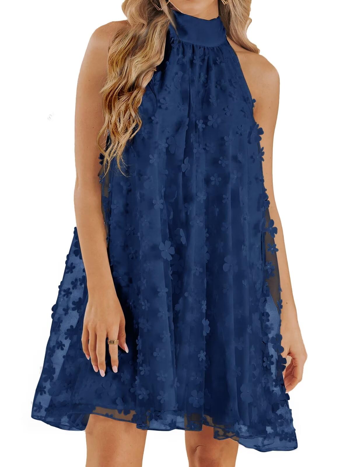 Women's Summer Formal Dresses Cocktail Halter Swing Dress Cute A Line Dress