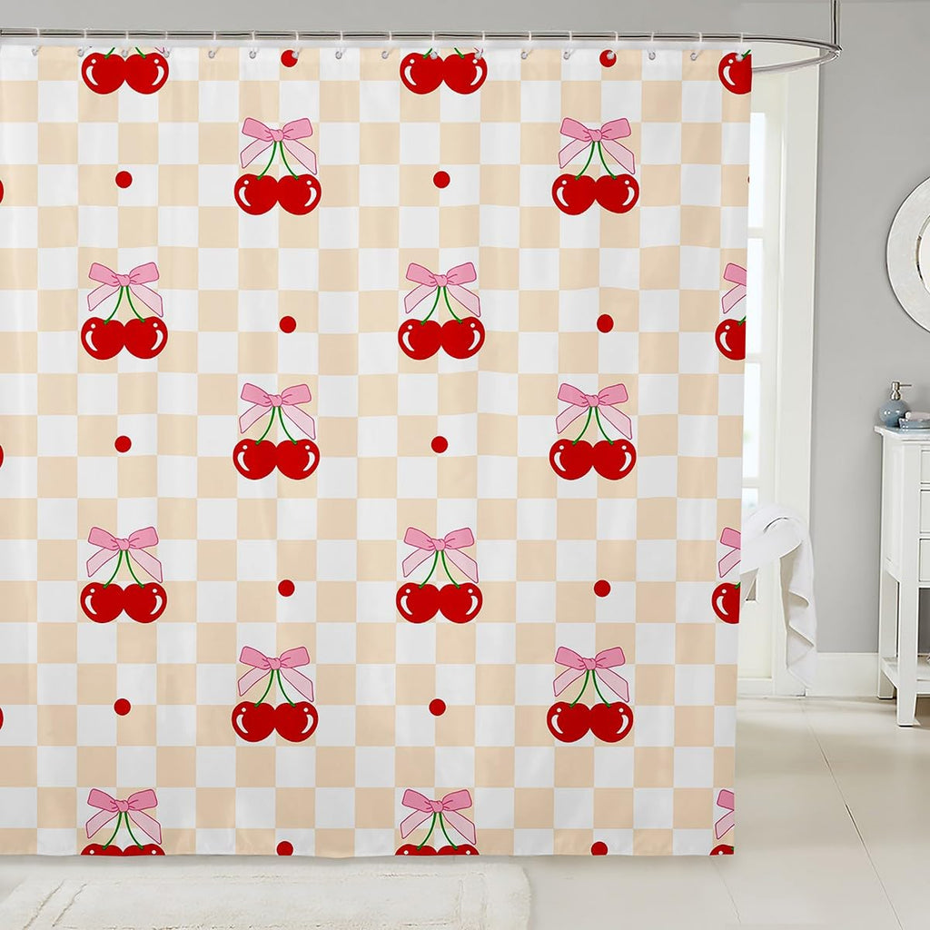 Cute Bathroom Curtains -  Waterproof Curtains, 12 Hooks Suits