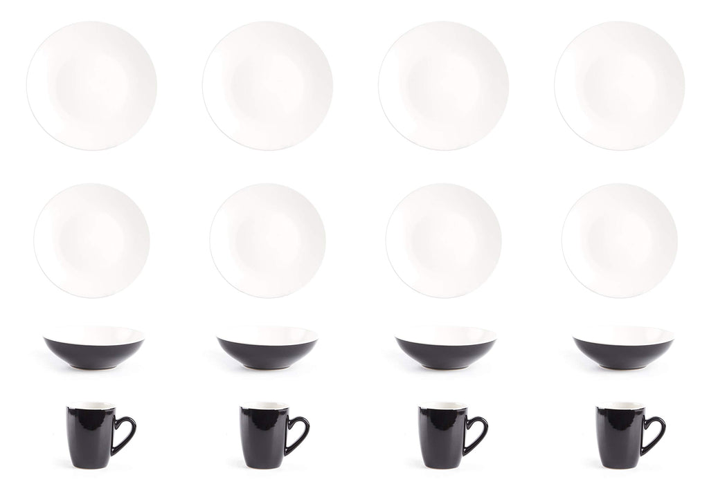 Stoneware Two-Tone Colors Life 12pc Dinner Set