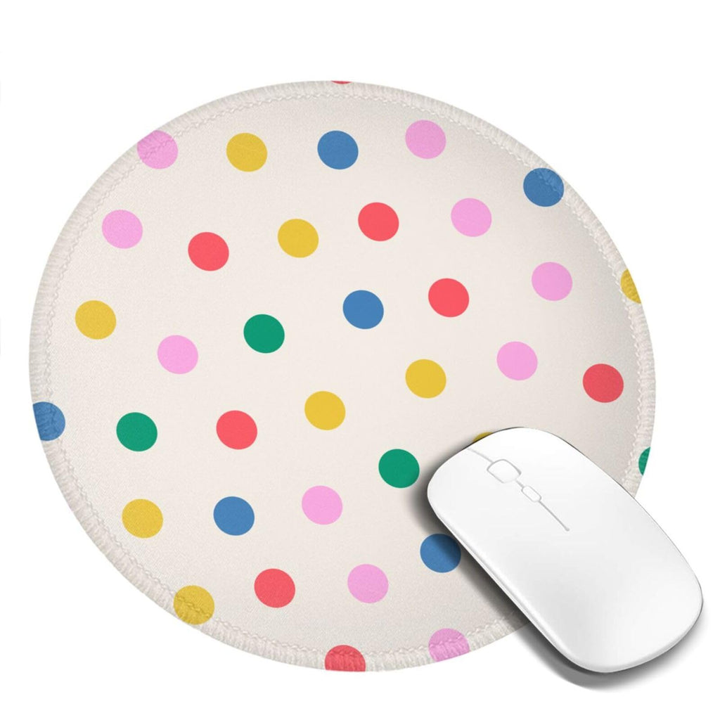 Round Mouse Pad Desk Top - Stitched Edges 8 X 8 Inch