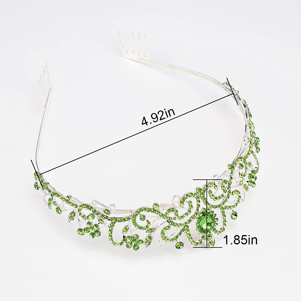 Princess Crystal Tiara Crown Headband Elegant Crown With Combs