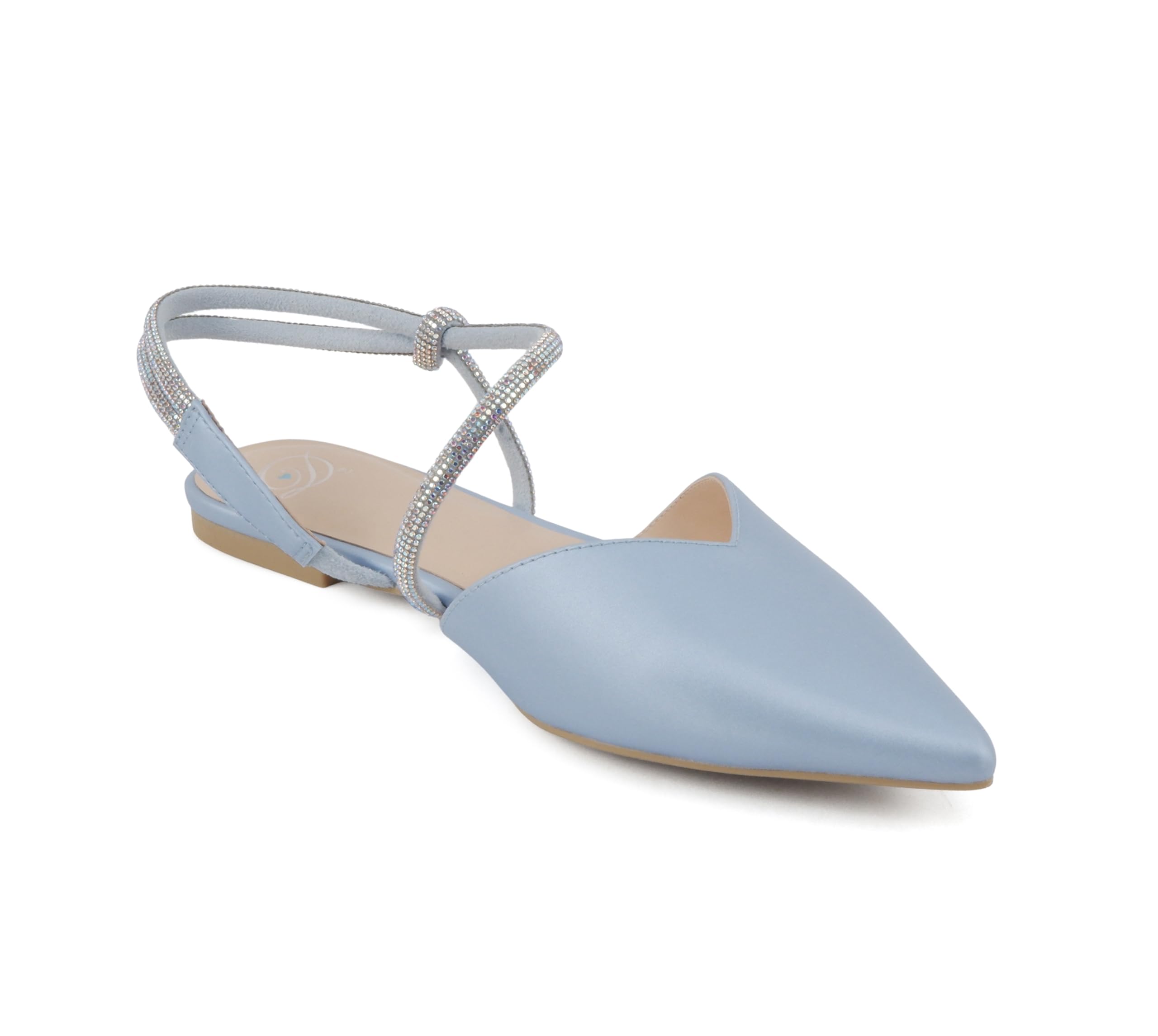 Women Pointed Toe Slingback Flat Bridal Dress Pumps