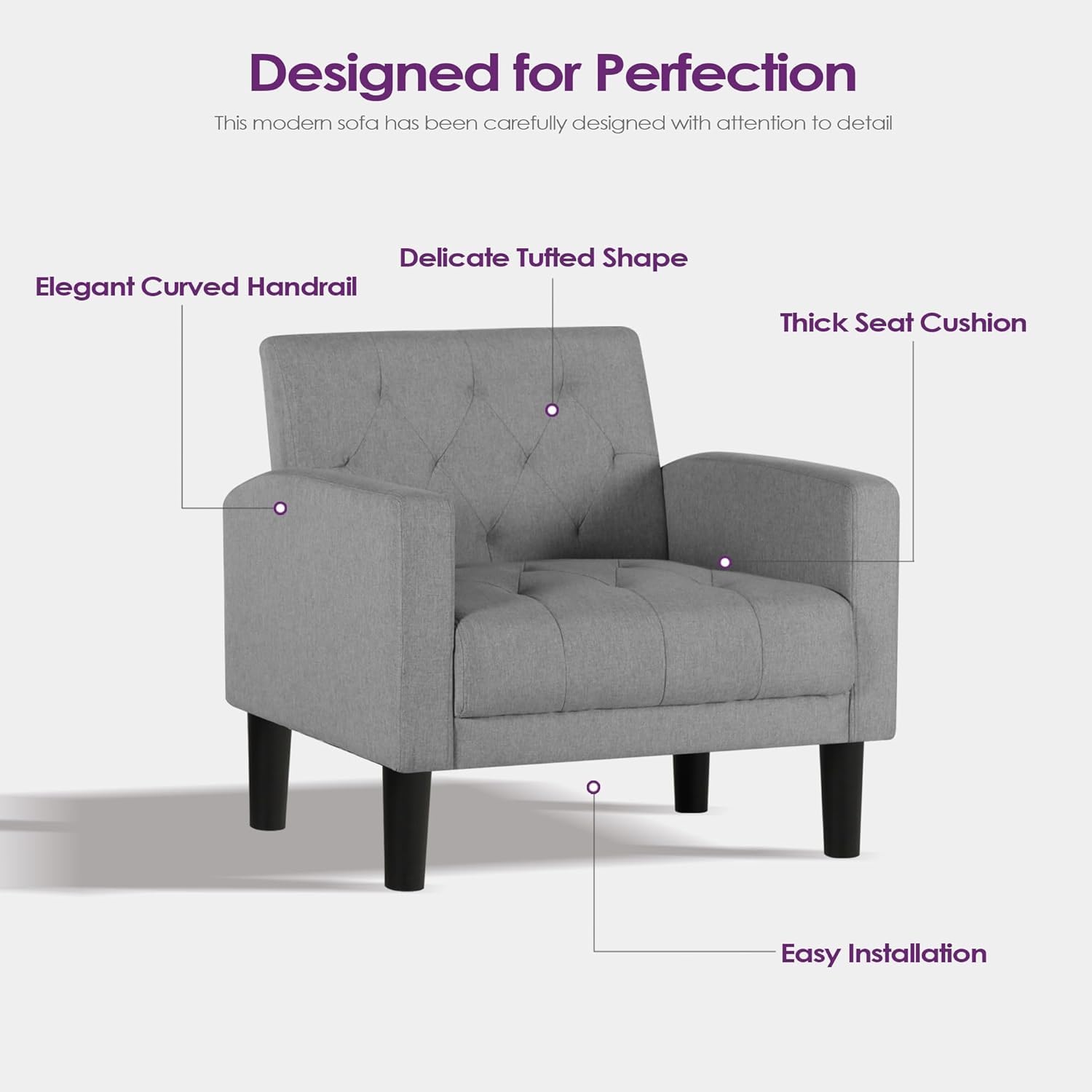 Velvet Loveseat Sofa w/ 2 USB Charger Ports and 2 Cupholders, Mid-Century Modern Tufted