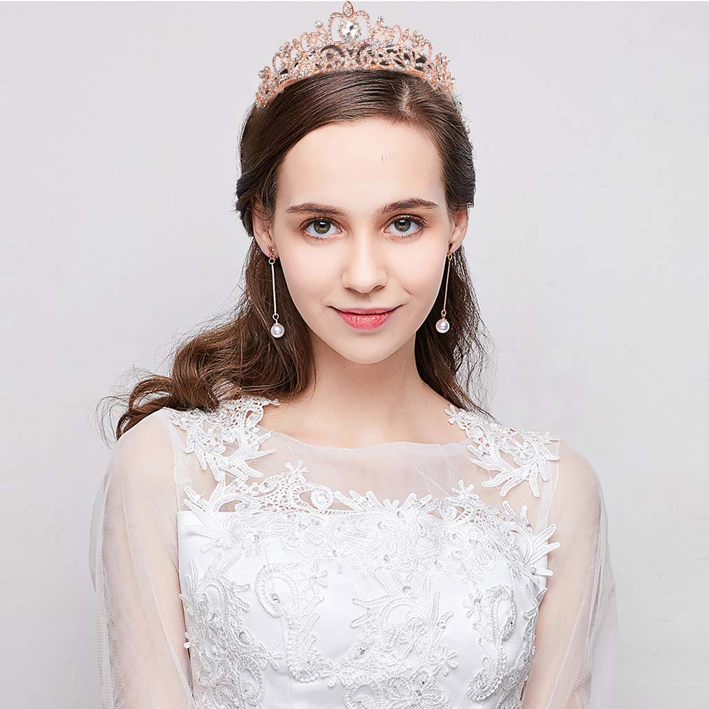 Princess Crystal Tiara Crown Headband Elegant Crown With Combs