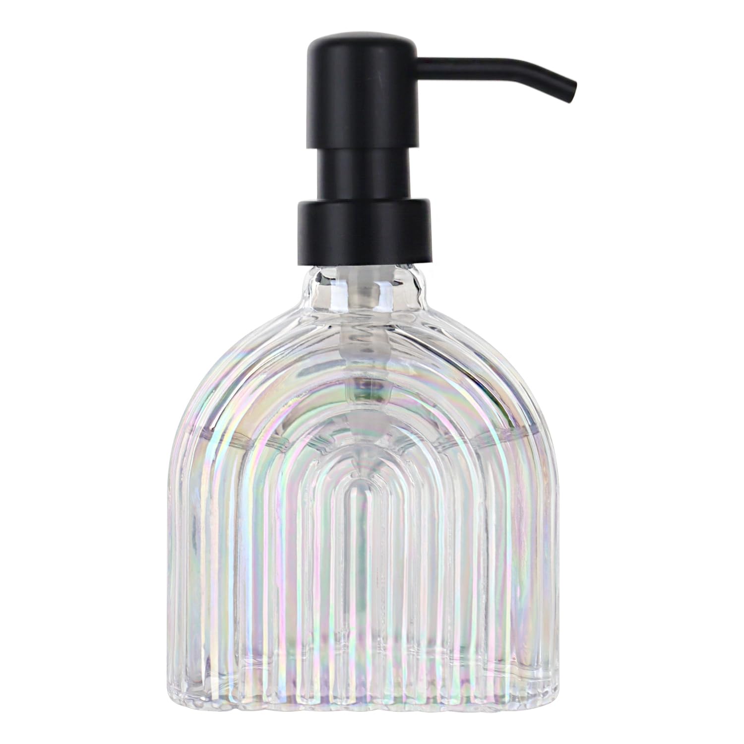 Glass Soap Dispenser Bathroom, 9 Oz Kitchen Soap Dispenser, Refillable Liquid Modern Soap Dispenser for Hand Soap, Lotion Dispensers Bottle