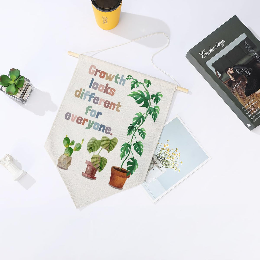 Preppy Positive Affirmations Wall Hanging Pennant Flag â€?Aesthetic Decor for Classroom, Bedroom, or Home