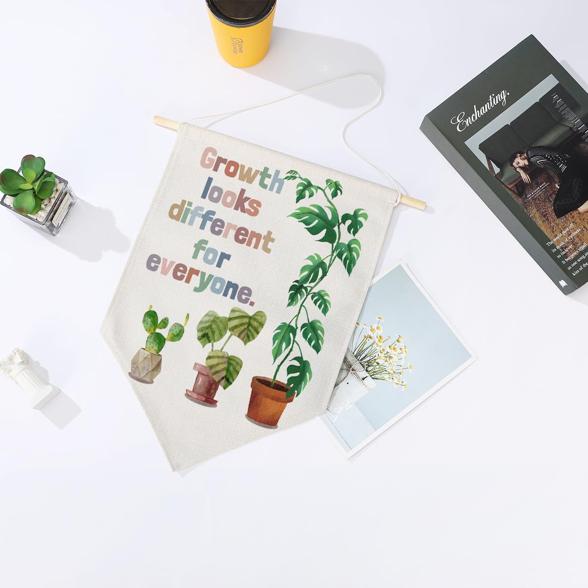 Preppy Positive Affirmations Wall Hanging Pennant Flag â€?Aesthetic Decor for Classroom, Bedroom, or Home