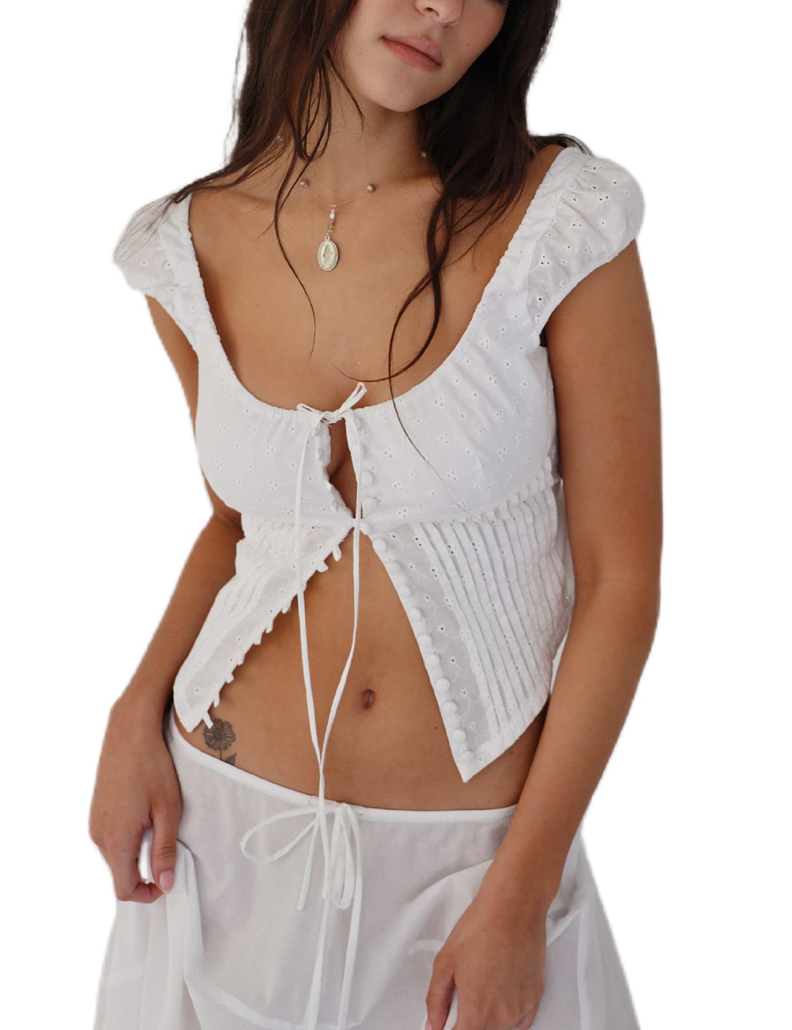 Women Elegant Lace V Neck Camis Sleeveless Spaghetti Strap Slim Camisoles Vintage Backless Tank Top