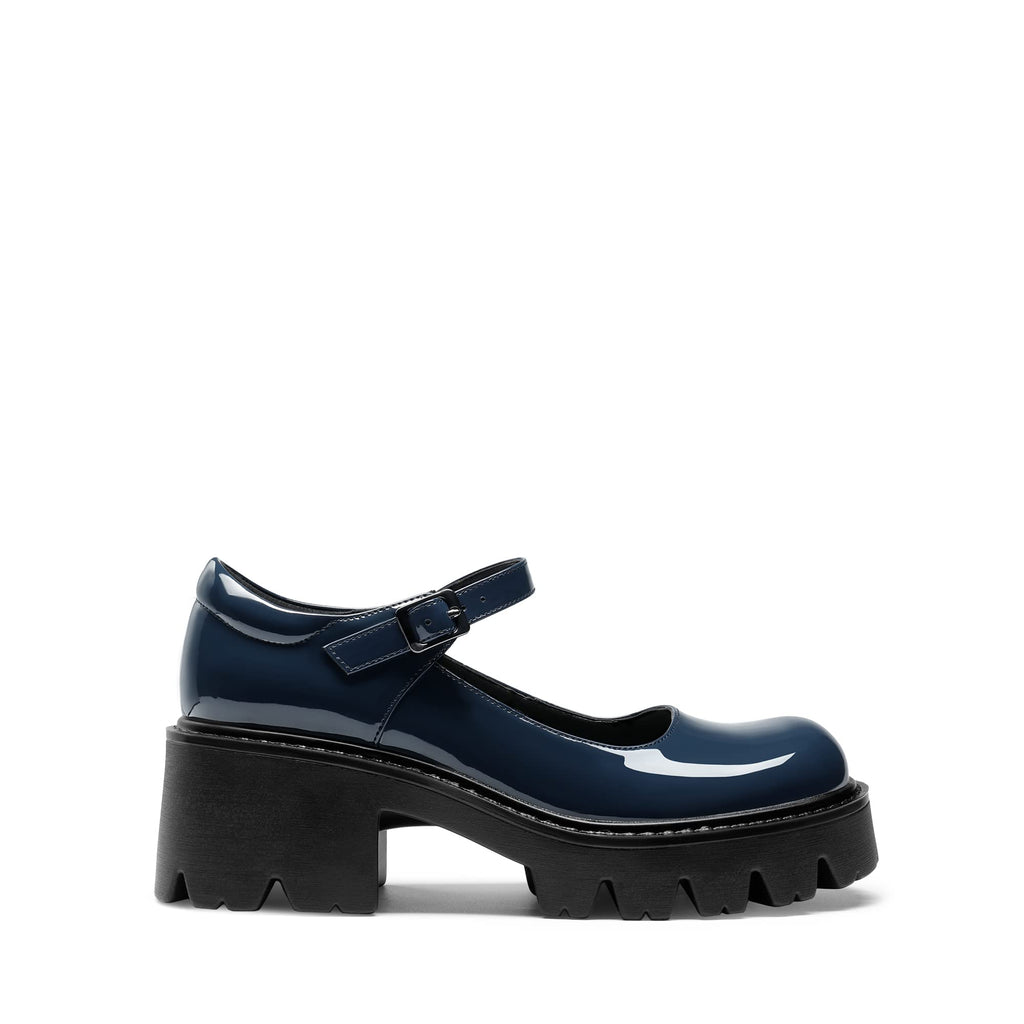 Women's Mary Janes Shoes -  Platform Dress Low Heel Chunky Pumps Round Toe Ankle Strap Pumps Shoes Oxfords