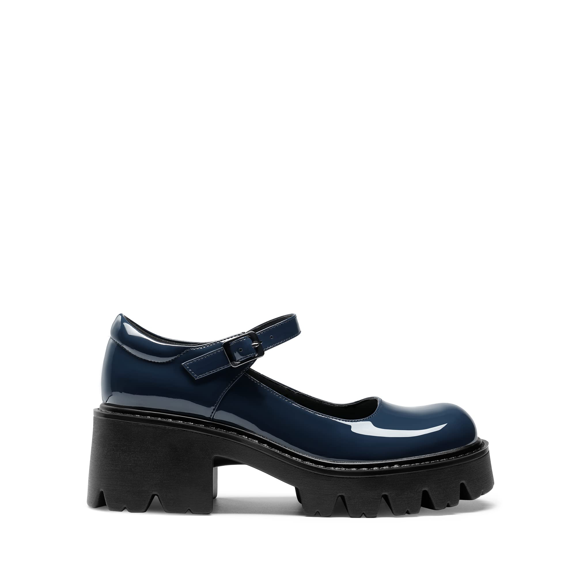 Women's Mary Janes Shoes -  Platform Dress Low Heel Chunky Pumps Round Toe Ankle Strap Pumps Shoes Oxfords