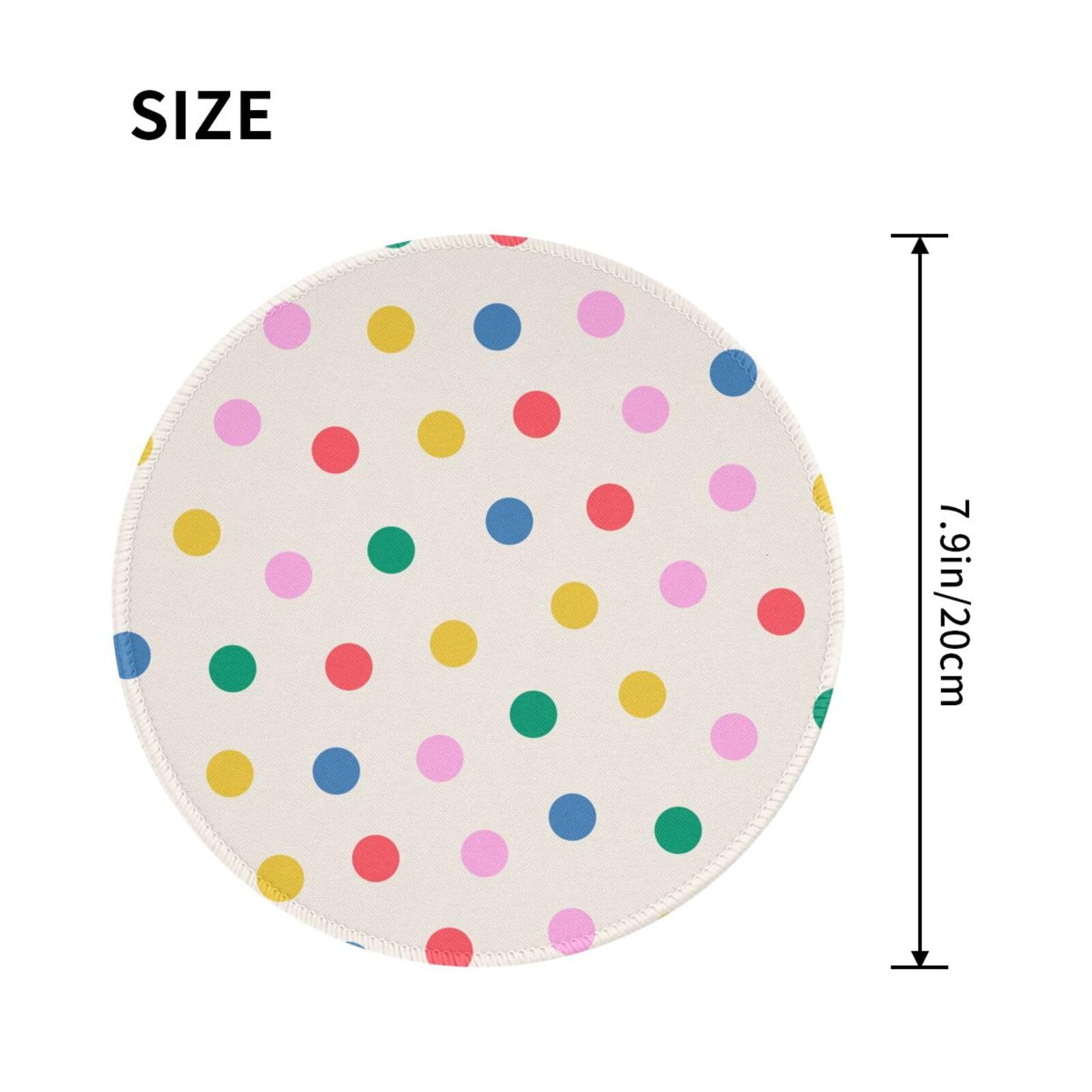 Round Mouse Pad Desk Top - Stitched Edges 8 X 8 Inch