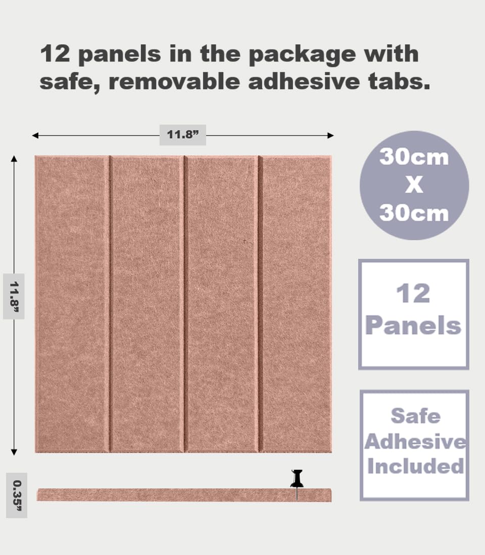 Large Cork Board Alternative - Felt Wall Tiles with Safe Removable Adhesive Tabs, Cork Wall Tiles Cork Board 47"x35" 12 Pack