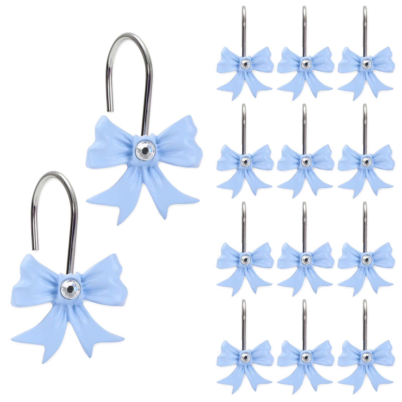 Cute Bow Knot Decorative Curtain Rings Resin Curtain Hanger Hooks