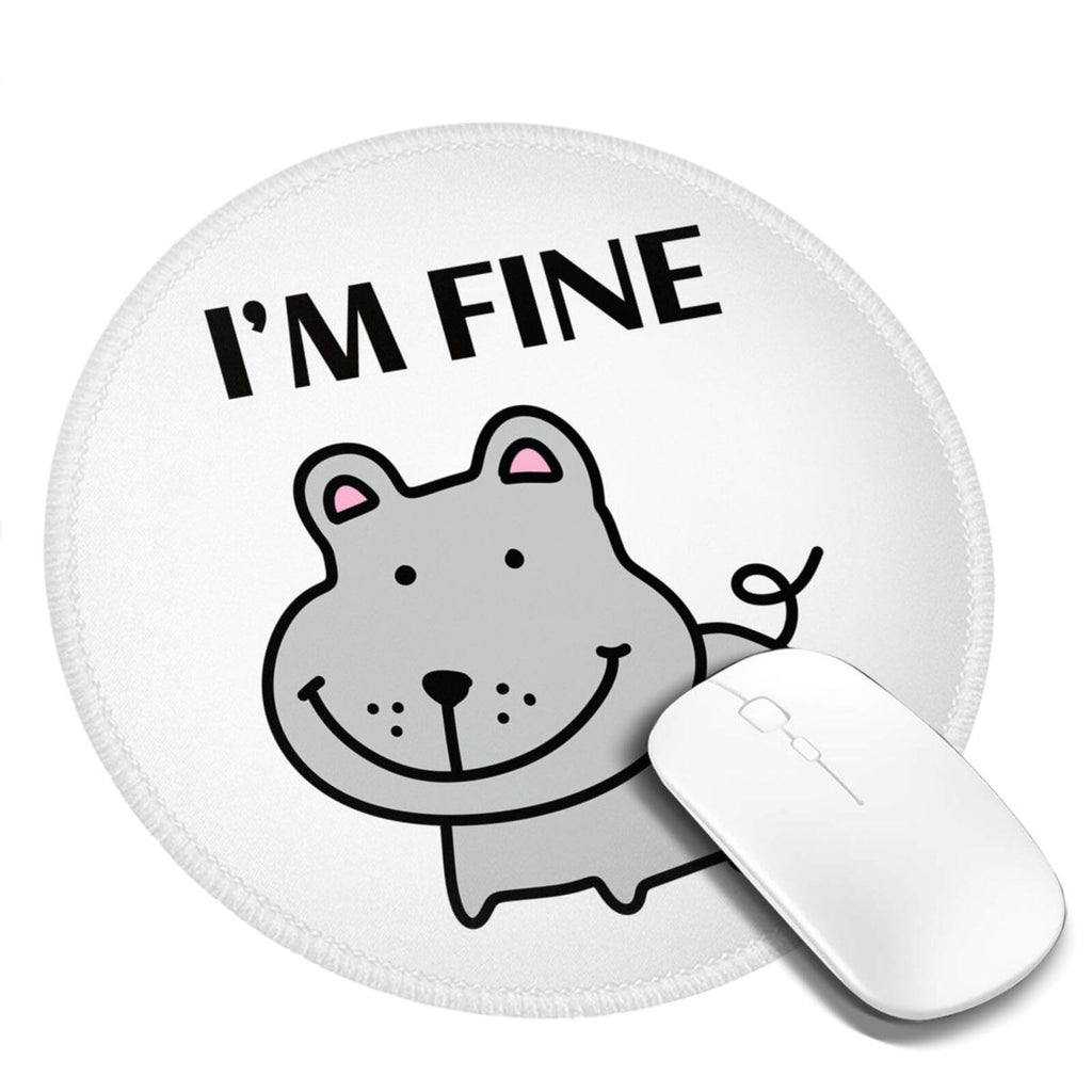 Round Mouse Pad Desk Top - Stitched Edges 8 X 8 Inch