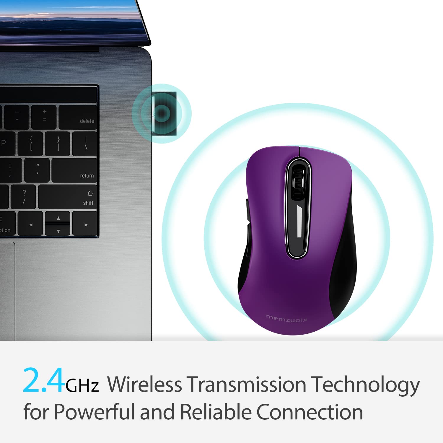 Portable Computer Wireless Mouse for Laptop, PC, Desktop, MacBook, 5 Buttons