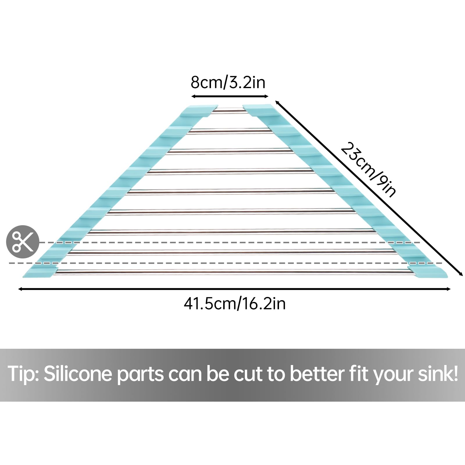 Triangle Foldable Dish Drying Rack, Small Roll-Up - Stainless Steel Over Sink Drainer for Kitchen Sink Corner, Rustproof