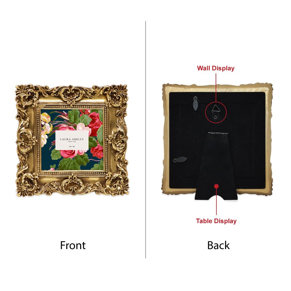 Resin Picture Frame â€?Handcrafted Floral Design with Easel for Tabletop and Wall Display