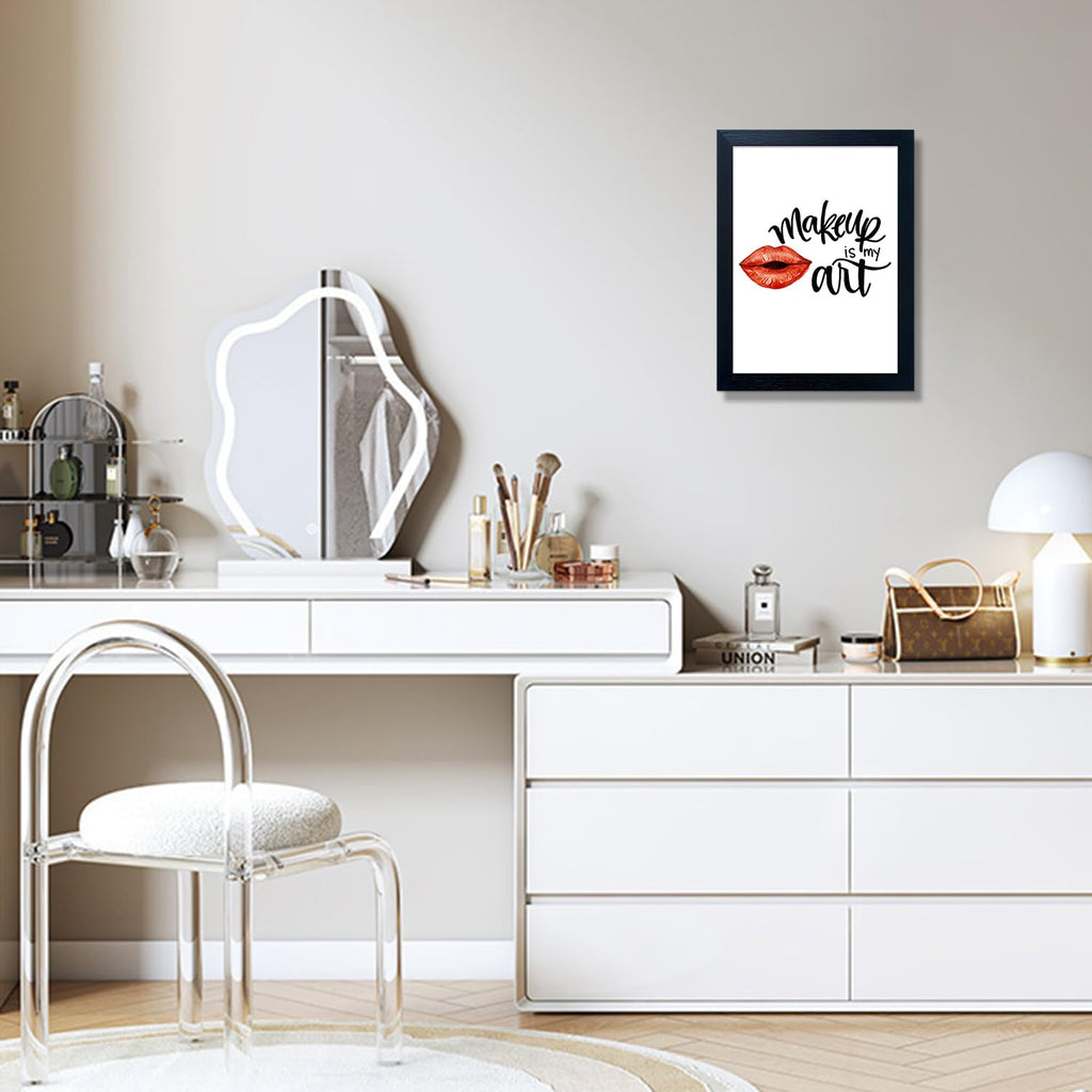 Pink Makeup Room Wall Art Fashion Canvas Wall Art Beauty Room Decor Art Pink Lips Canvas Artwork Trendy Girly Wall Art Women Bedroom Bathroom Decor Print