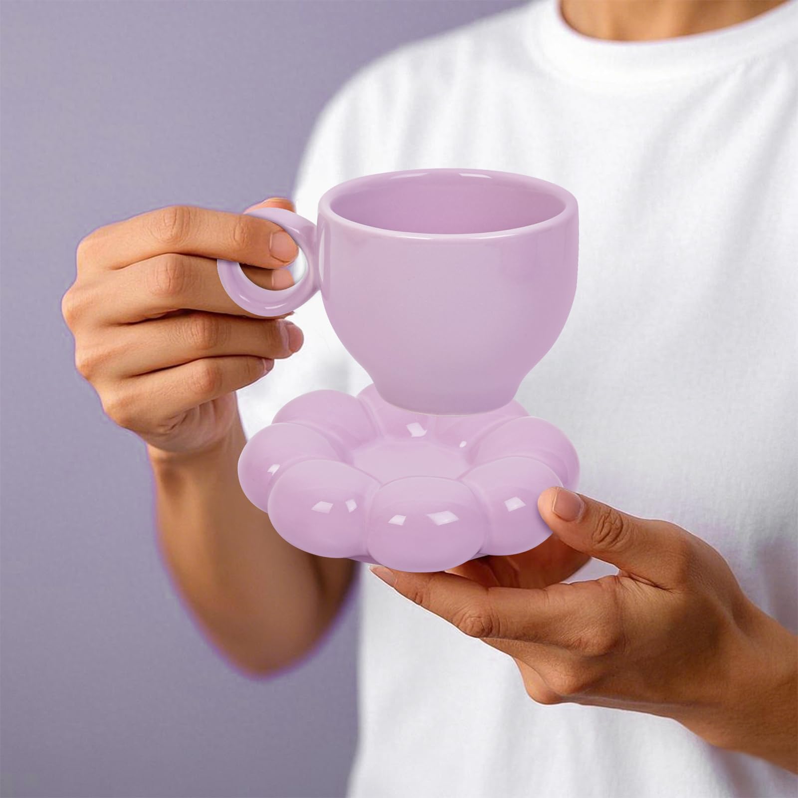 Coffee Mug, Tea Cup and Saucer Set with Spoon  10oz