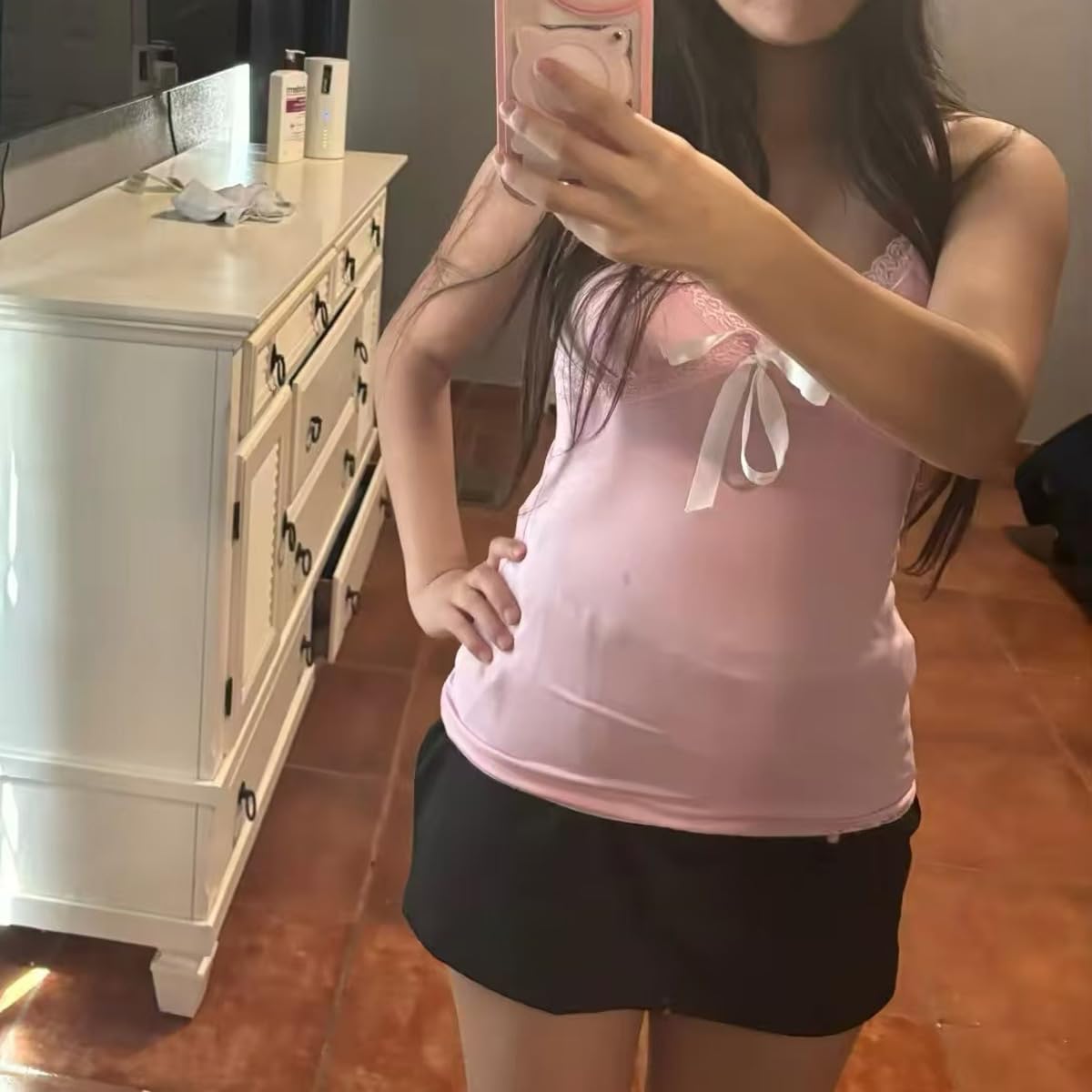 Emo Coquette Cropped Top Grunge 2000s Spaghetti Strap Tops Streetwear Vintage Camisole Y2k Cheetah Tops