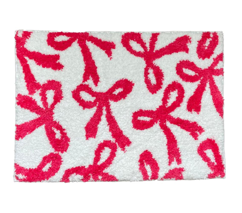 Coquette Bow Rug - Bow Shaped bathmat - Handmade & Premium- 30in (75cm) - Bathroom - Designer Rugs - Aesthetic Room Decor
