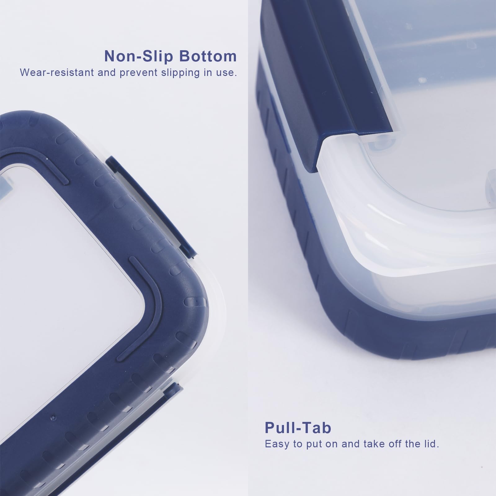 Plastic Food Storage Containers with Leakproof Locking Lids, Stackable Airtight Storage Containers BPA-Free & Freezer Safe, Non-slip Base, Set of 4 Pieces