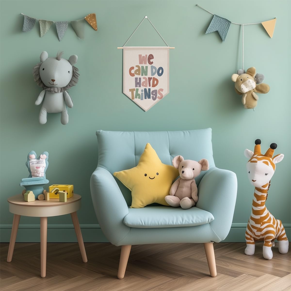 Preppy Positive Affirmations Wall Hanging Pennant Flag â€?Aesthetic Decor for Classroom, Bedroom, or Home