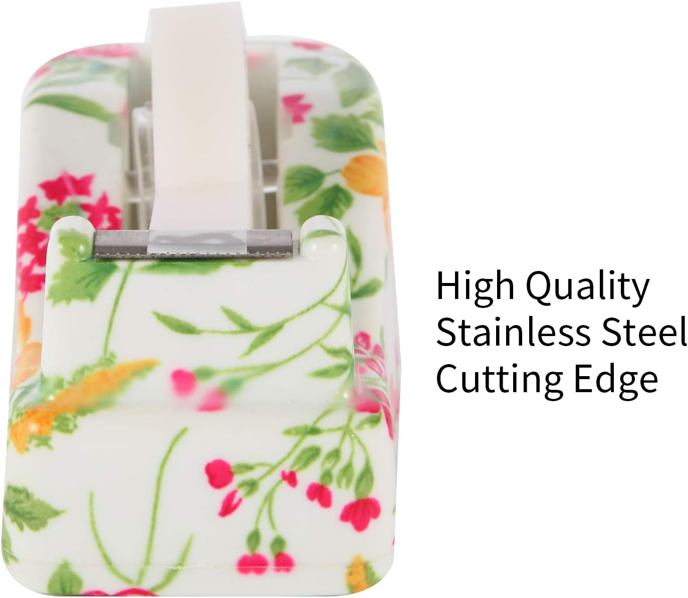 Cute Tape Dispenser Desk Cute Home Office Desk Supplies Fun Desk Accessories Floral Tape Dispenser Cute Office Supplies for Women Desk Weighted Non-Skid Non-Slip Base Tape Dispensers