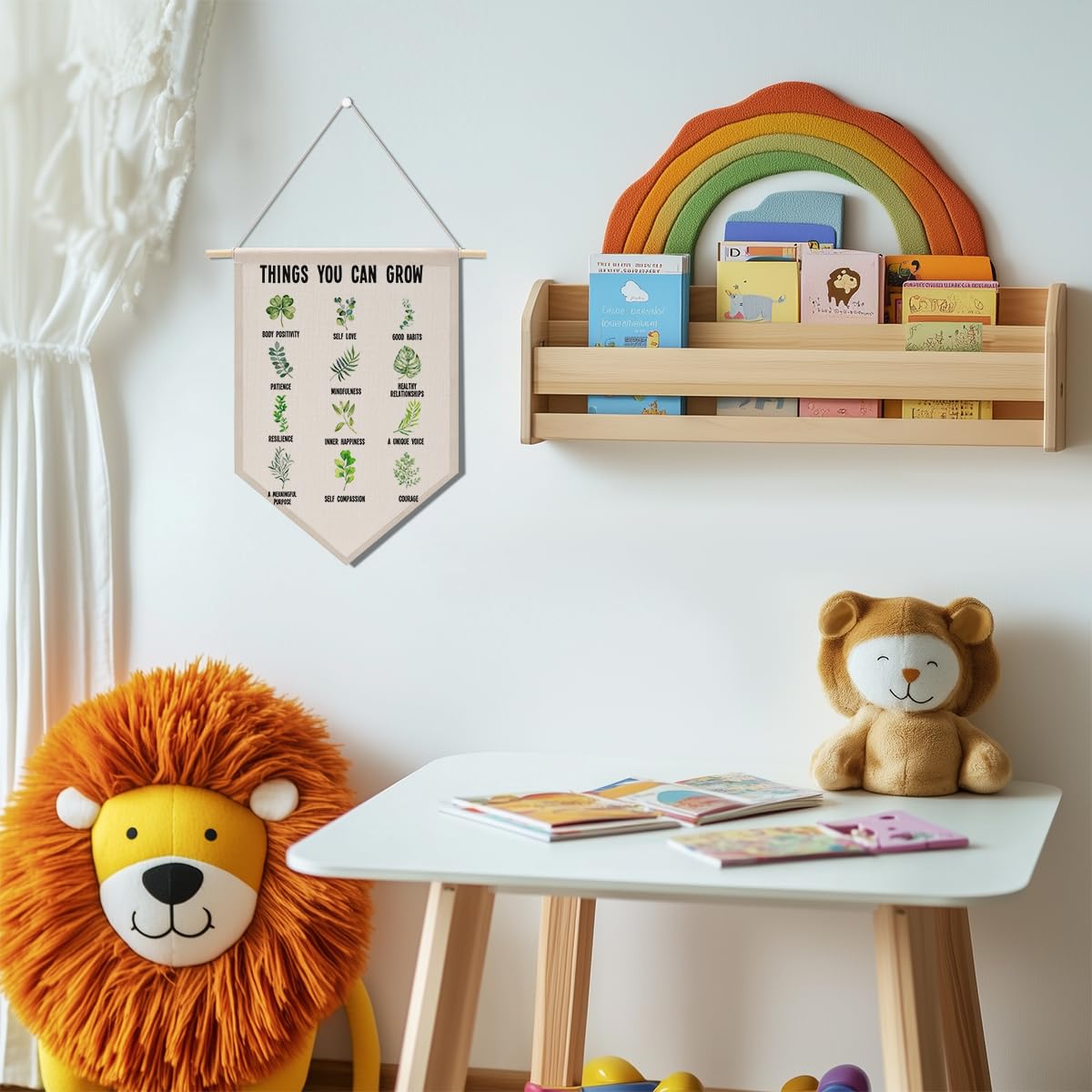 Preppy Positive Affirmations Wall Hanging Pennant Flag â€?Aesthetic Decor for Classroom, Bedroom, or Home