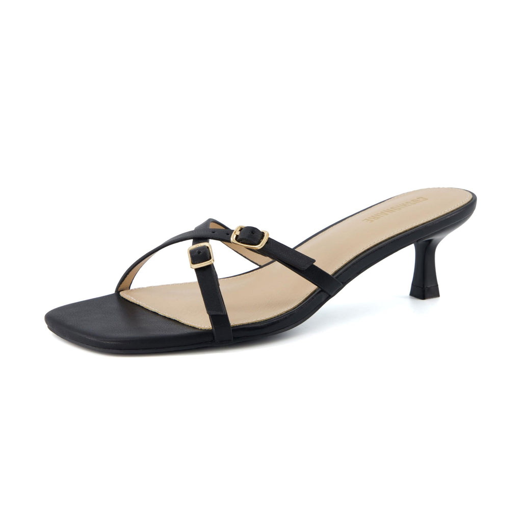 Women's Kitten Heel Sandals + Memory Foam