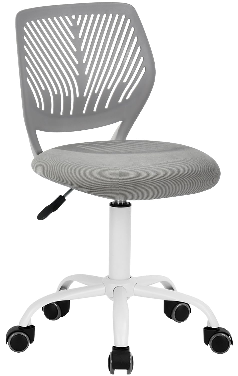 Study Desk Chair Armless Cute, Ergonomic Small Swivel Adjustable Rolling Lightweight Task Chair with Wheels and Mesh Padded Cushion