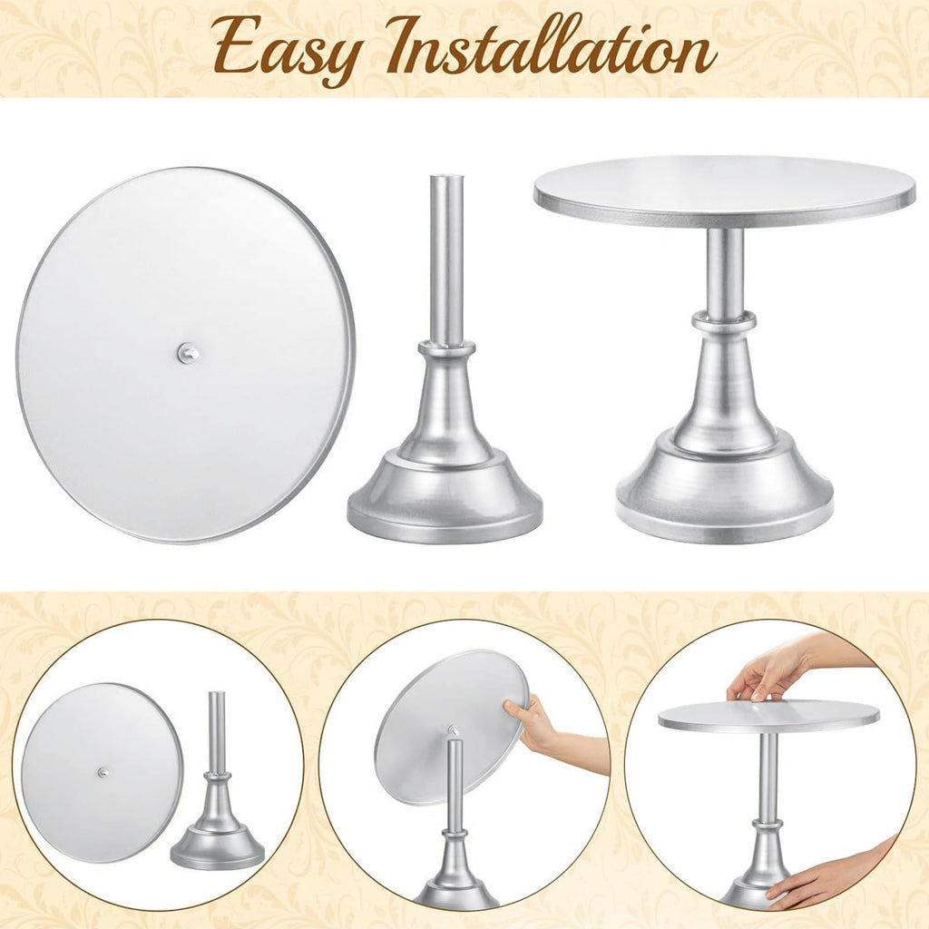 Cake Stand, Cake Stand Set Disc Diameter 8" 10" 12", Perfect Dessert Table Display Set, 3 Pcs