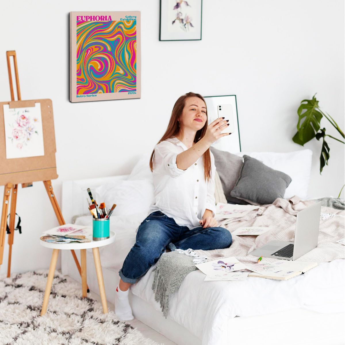 Preppy Canvas Wall Art Aesthetic Poster Girls Room Decor Quirky Girly Paintings Wall Decor