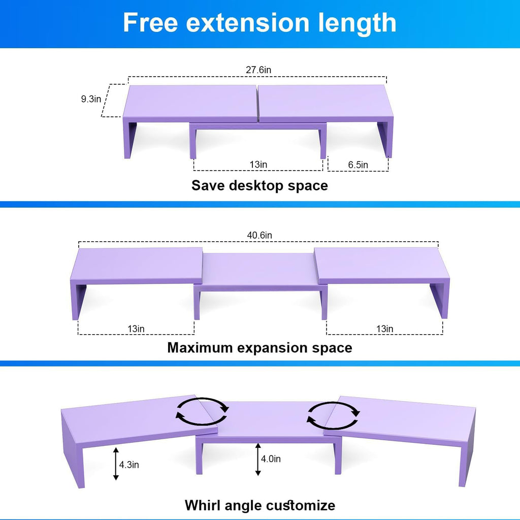 Dual Monitor Stand for Desk, Metal Monitor Riser, Office Supplies and Accessories